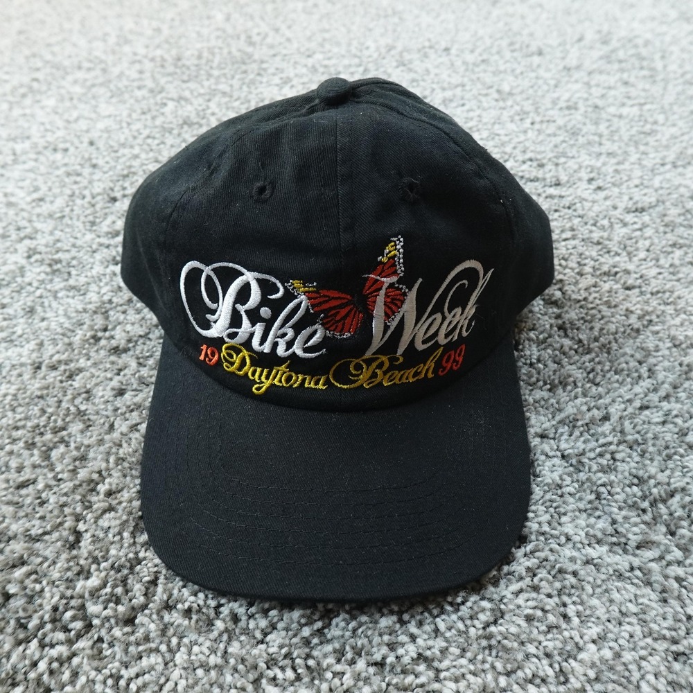 NEW VTG Bike Week Hat Cap Mens One Size Black Daytona 99 Strap Back Biker 90s
